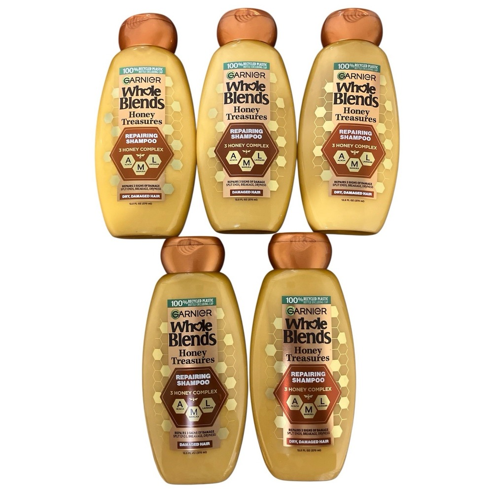 Garnier Whole Blends Honey Shampoo (5) Bottles 12.5 Oz